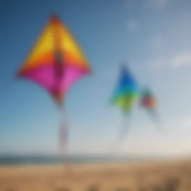 A colorful array of crazy kites soaring in the sky