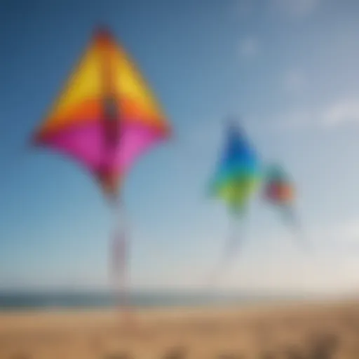 A colorful array of crazy kites soaring in the sky