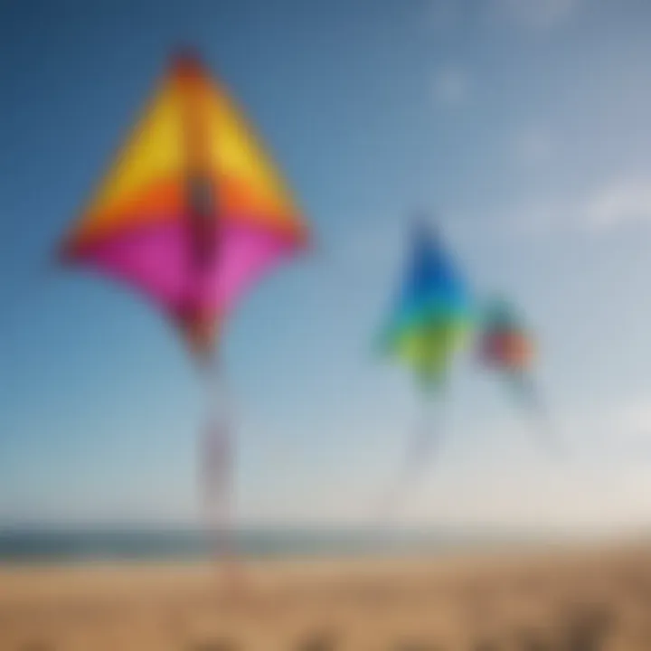 A colorful array of crazy kites soaring in the sky