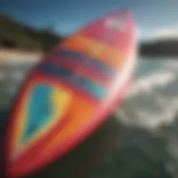 Stylish surfboard with vibrant design