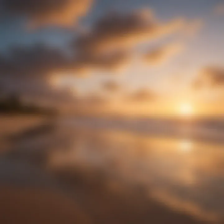 A picturesque sunset over Tigertail Beach, creating a perfect backdrop for kitesurfing enthusiasts.