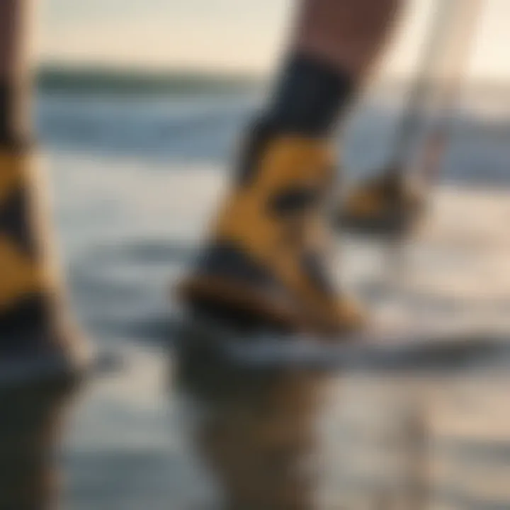 Close-up of durable and high-performance SUP booties material