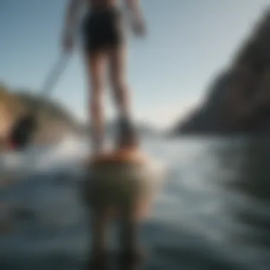 Artistic depiction of SUP booties enhancing paddleboarding experience