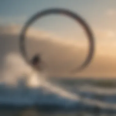 Artistic depiction of the circle tail phenomenon in kitesurfing