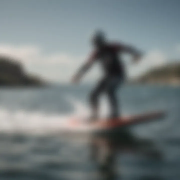 An experienced rider testing a foil in dynamic water conditions, highlighting performance.