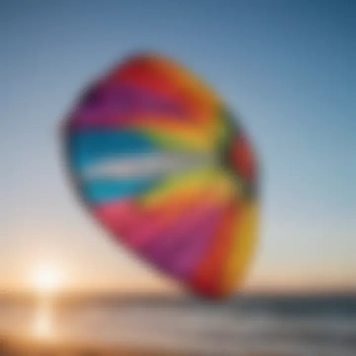 Close-up of a high-performance Flexifoil kite in vibrant colors