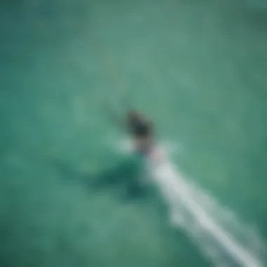 Kiteboarder soaring through the crystal clear waters of the Florida Keys