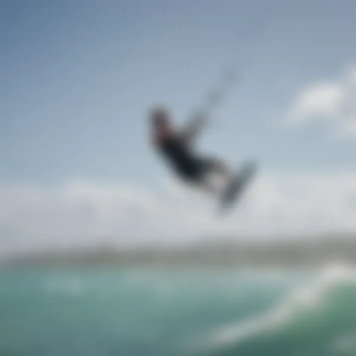 Kiteboarder enjoying the thrill of the wind in their sail with a scenic view of the Florida Keys