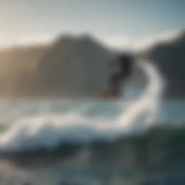 Precision Flight Above the Water Foil boarder catching air off a wave with precision