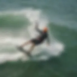 Aerial View of Kiteboarder in Action