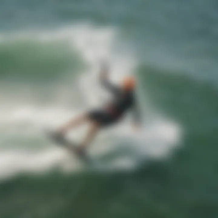 Aerial View of Kiteboarder in Action