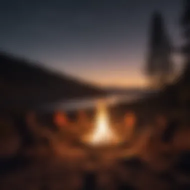 Campfire setting with cozy seating under the starlit sky