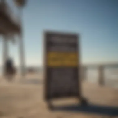 Fishing regulations sign at Galveston Fishing Pier