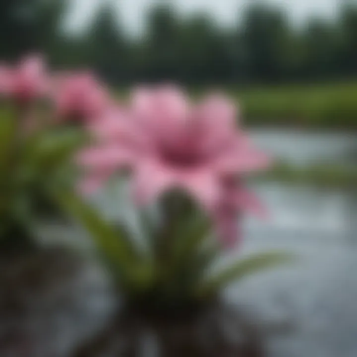 Glistening Raindrops on Lake Worth Flowers