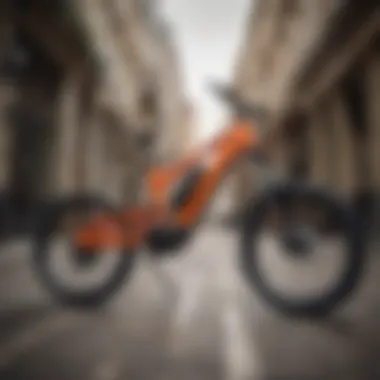 Cutting-edge Haibike e-bike in an urban setting