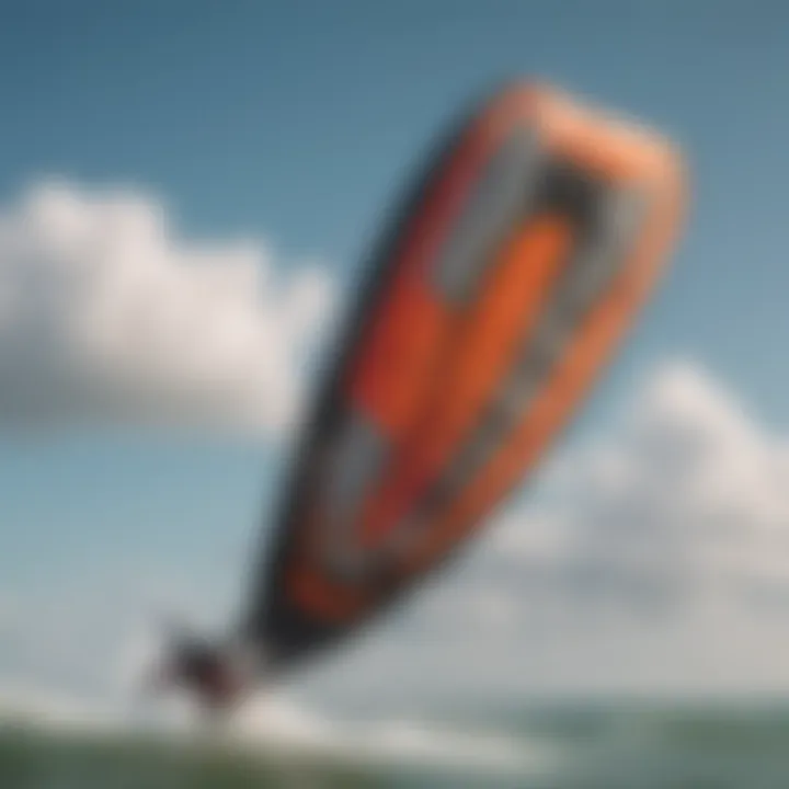 Close-up of high-performance kitesurfing kite in action