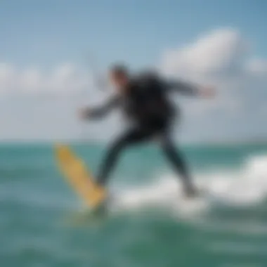 Videographer filming a kitesurfing scene from the shoreline