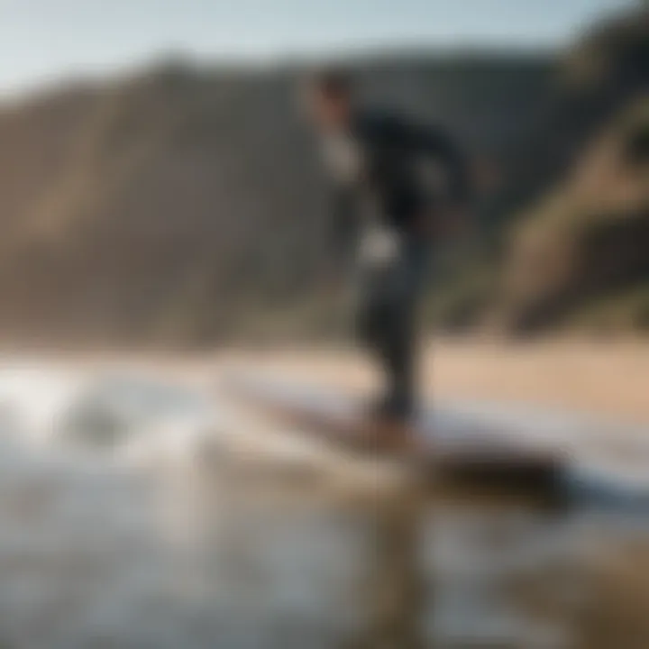 A group of hydrofoil boards on a beach, emphasizing the technological evolution