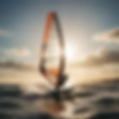 Hydrofoil Windsurfing Sail Against the Sun