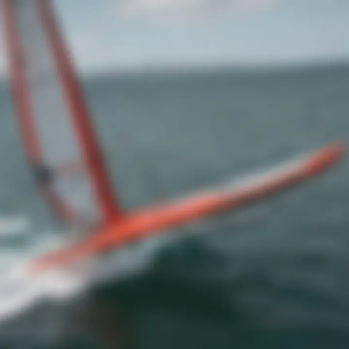 Close-up of hydrofoil wing design for wind propulsion