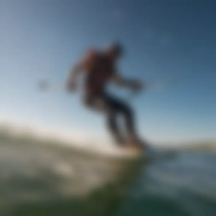 Dynamic light patterns on a kitesurfer showcasing the fusion of rave and kitesurfing