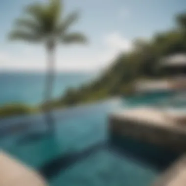 Infinity Pool Overlooking Crystal Blue Waters at Sea Bay Resort in St. Lucia