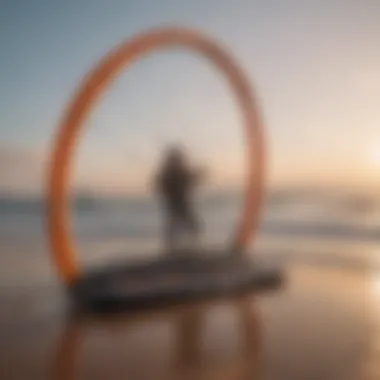 Inflatable wing foiling gear essentials displayed on a beach