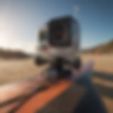 Close-up of GoPro mounted on a kite showcasing the camera's angle