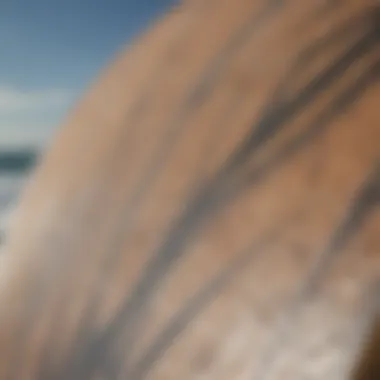 Close-up of intricate foilboard surfboard construction