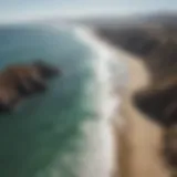 Aerial view of Jalama Beach coastline