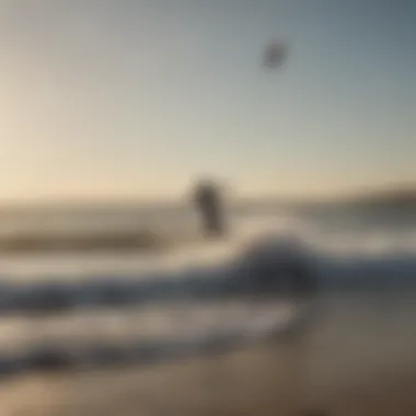 Kitesurfers gliding through the dynamic tides of Jones Beach