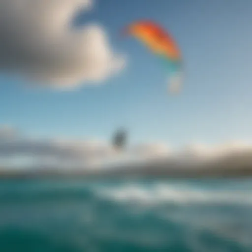 A breathtaking view of kite surfers gliding over the turquoise waters of Maui