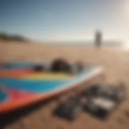 Kite surf gear laid out for inspection