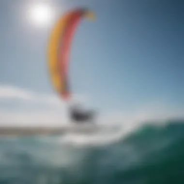 Safety practices demonstrated on the water during a kitesurfing session