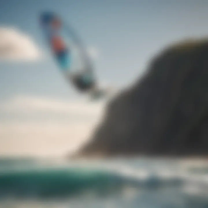 Kite Surfer Perfecting Techniques in Hawaii