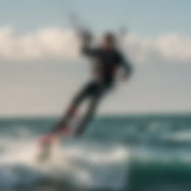 Kite Surfer Performing Tricks