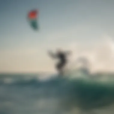 Kite surfer riding the waves in Destin