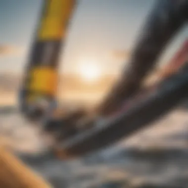 Close-up of kite surfing equipment during a training session