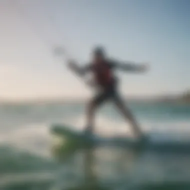 A scenic view of kite surfers on the water