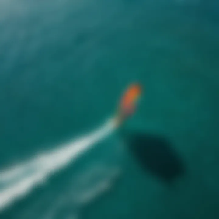 An aerial view showcasing vibrant kites soaring above the turquoise waters of Hawaii