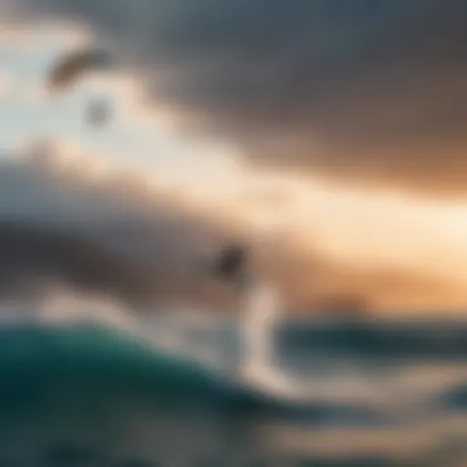 Kite surfer catching air in Hawaii