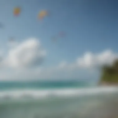 Scenic view of Key West beaches with kites in the sky