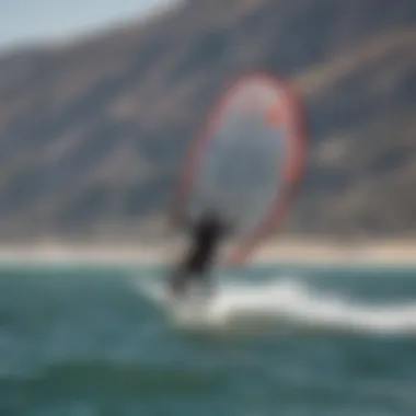 A scenic view of the Bay Area coastline with ideal kite surfing conditions