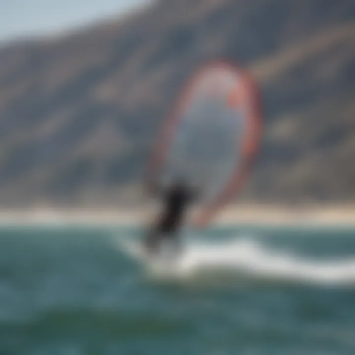 A scenic view of the Bay Area coastline with ideal kite surfing conditions