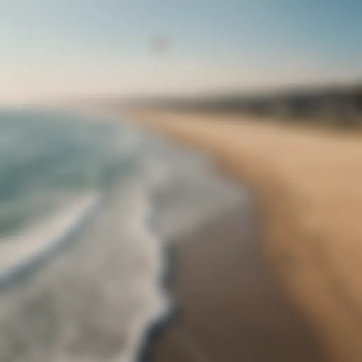 A panoramic view of a popular kitesurfing beach in Portland