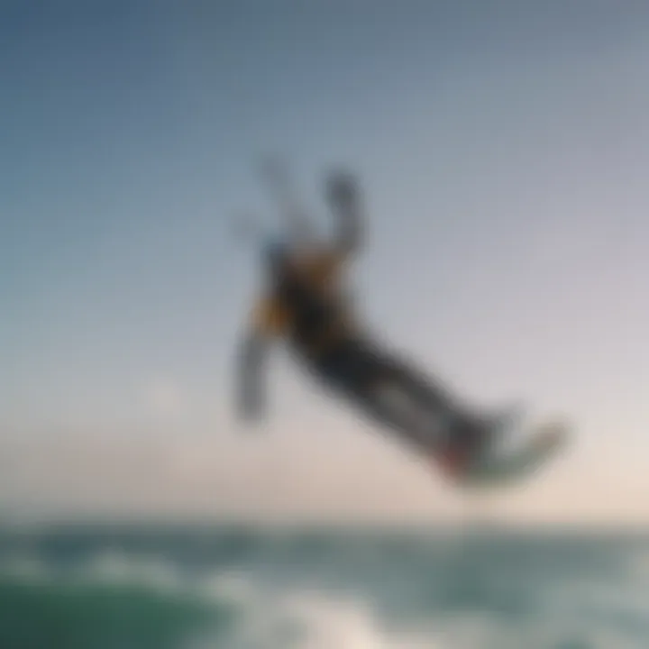 Kiteboarder performing impressive tricks in the air