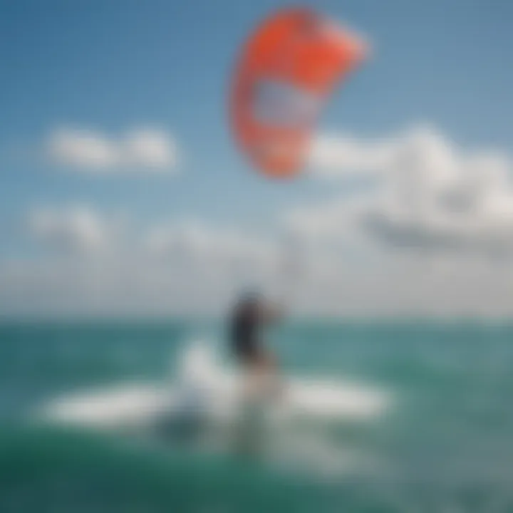 Kiteboarder navigating the waters with Pompano weather radar in the background