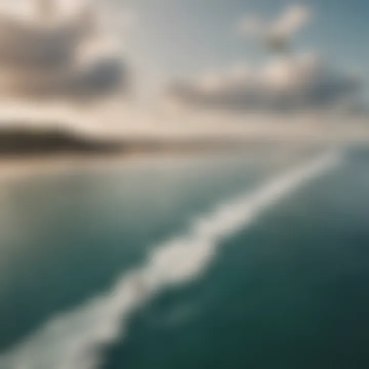 Breathtaking aerial view of kiteboarders in motion