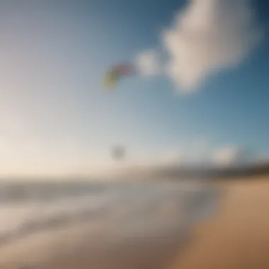 Kiteboarding Kite Setup on Beautiful Beach