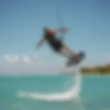 Kiteboarder gliding over turquoise waters in Key West